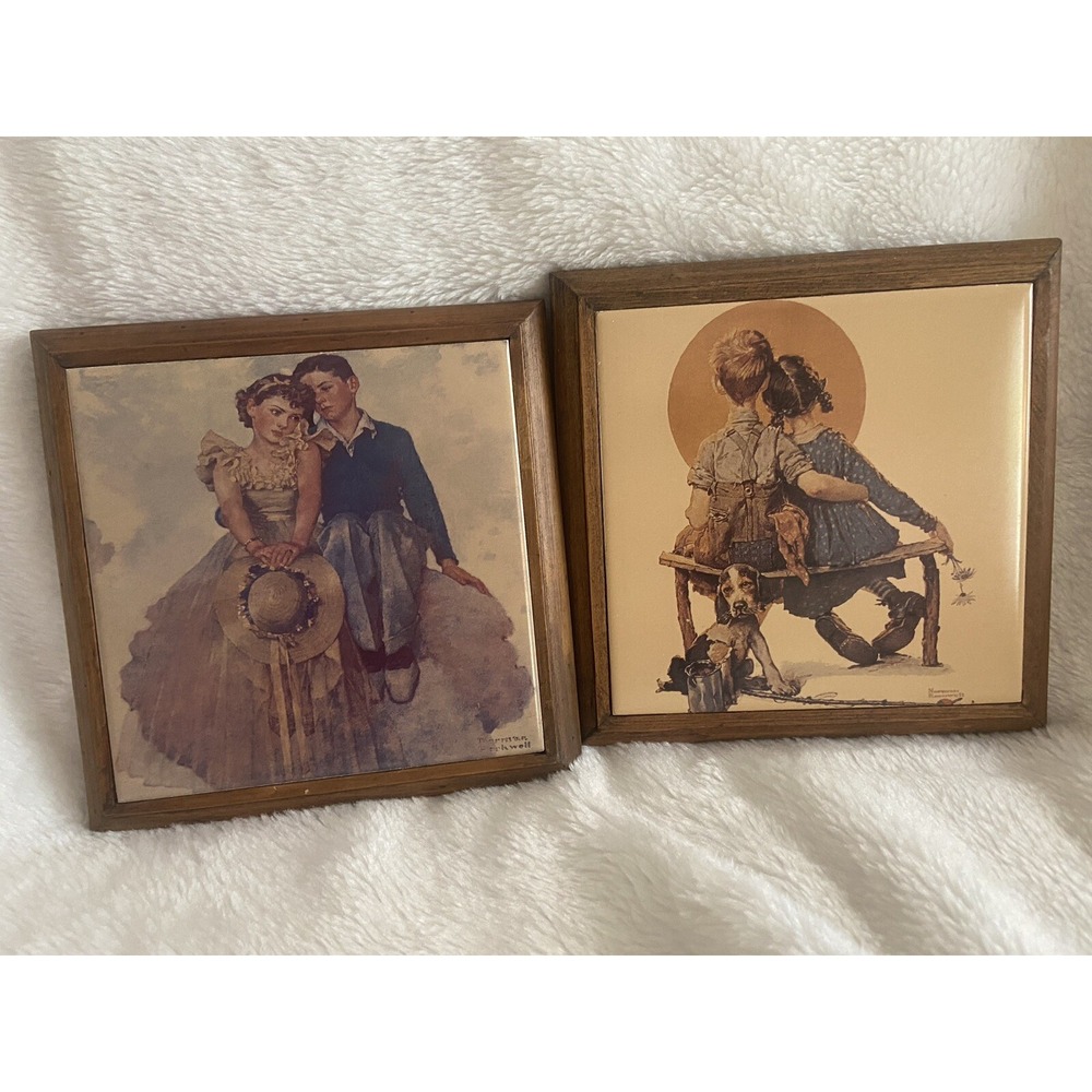 Set Of Two A Norman Rockwell Frames Tiles